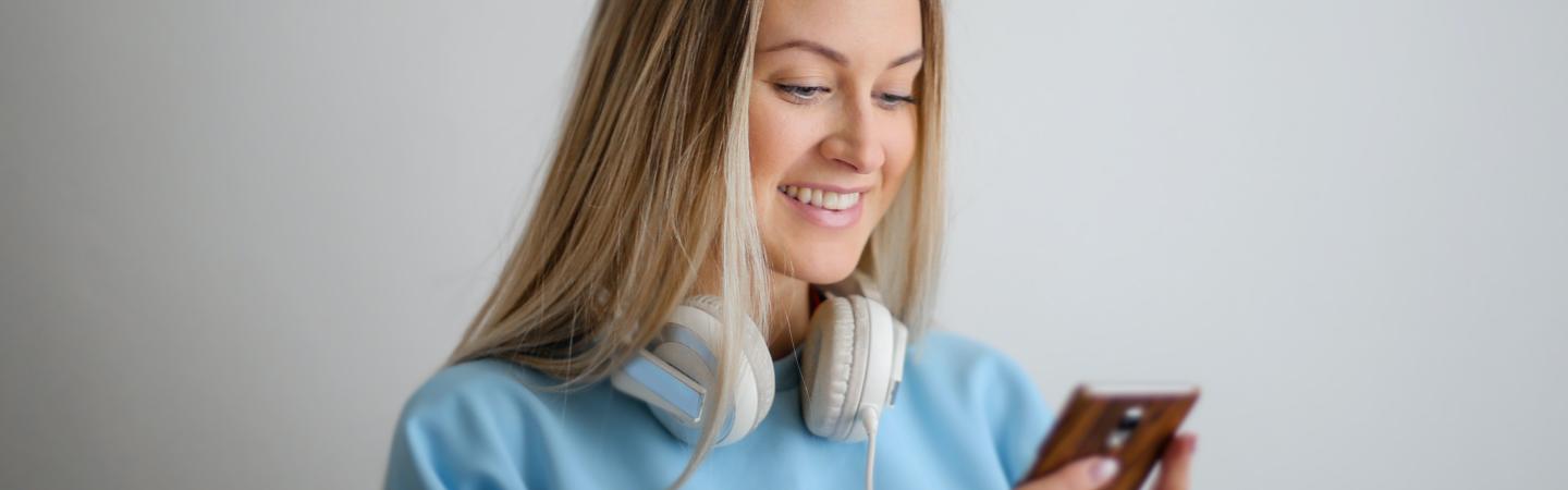 Woman looking at phone